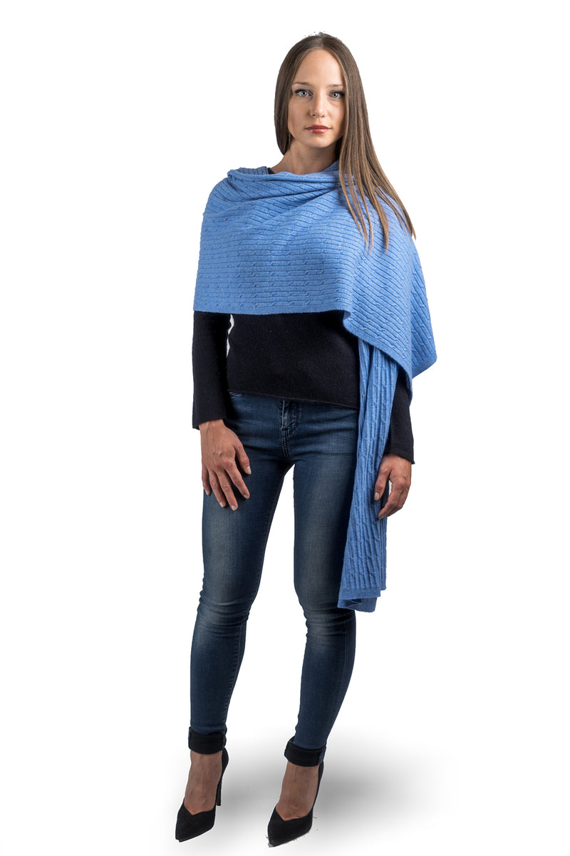 Cashmere blend braided stole | Dalle Piane Cashmere