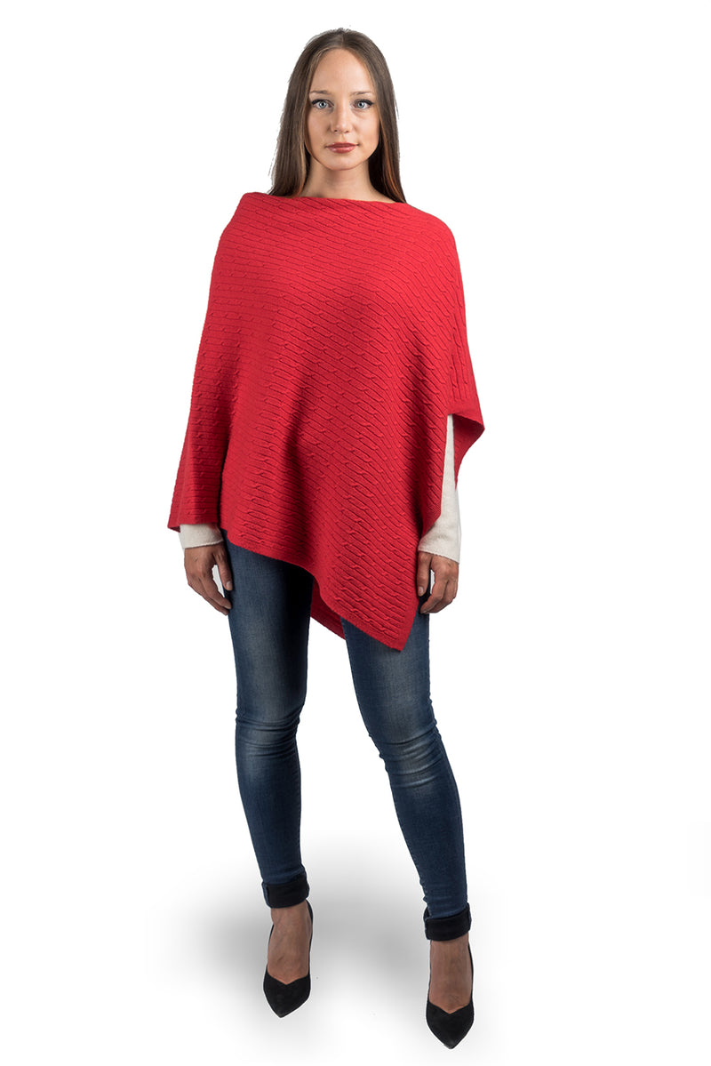 Cashmere blend braided poncho | Dalle Piane Cashmere