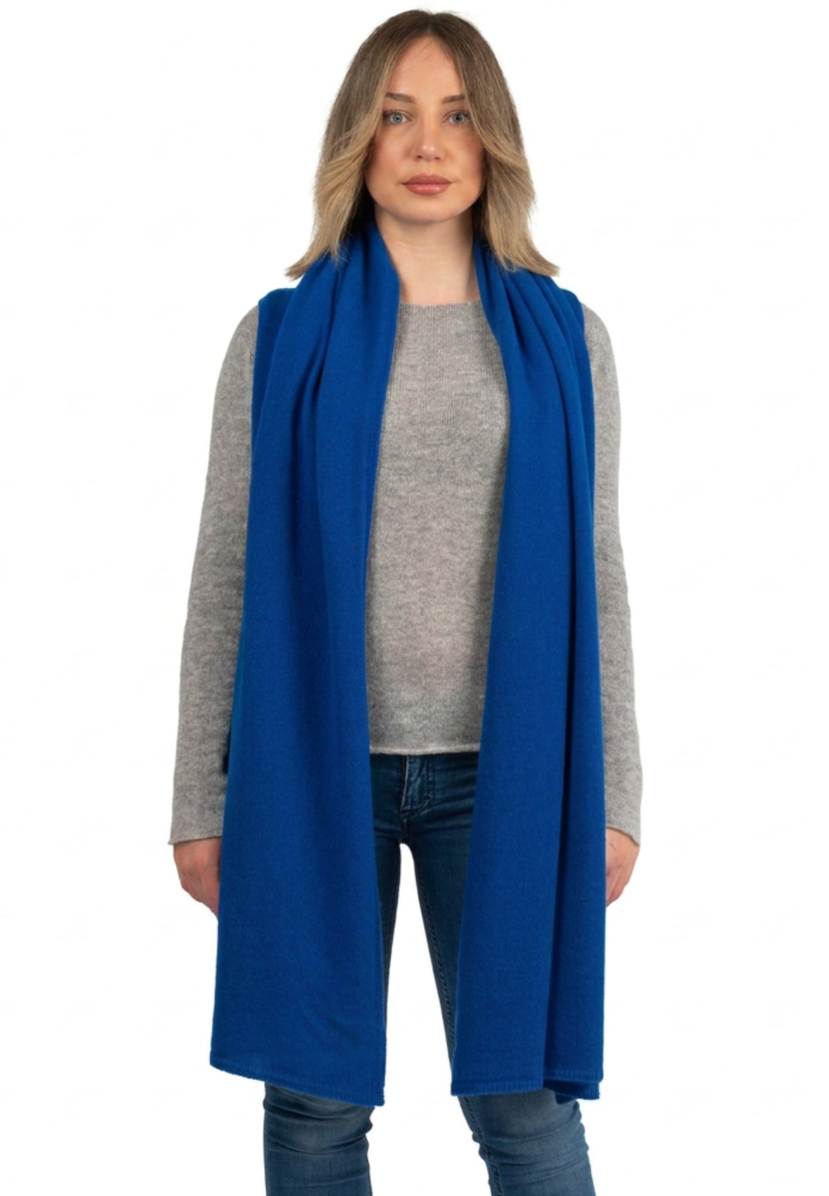 Electric blue Women's 100% Cashmere Wrap