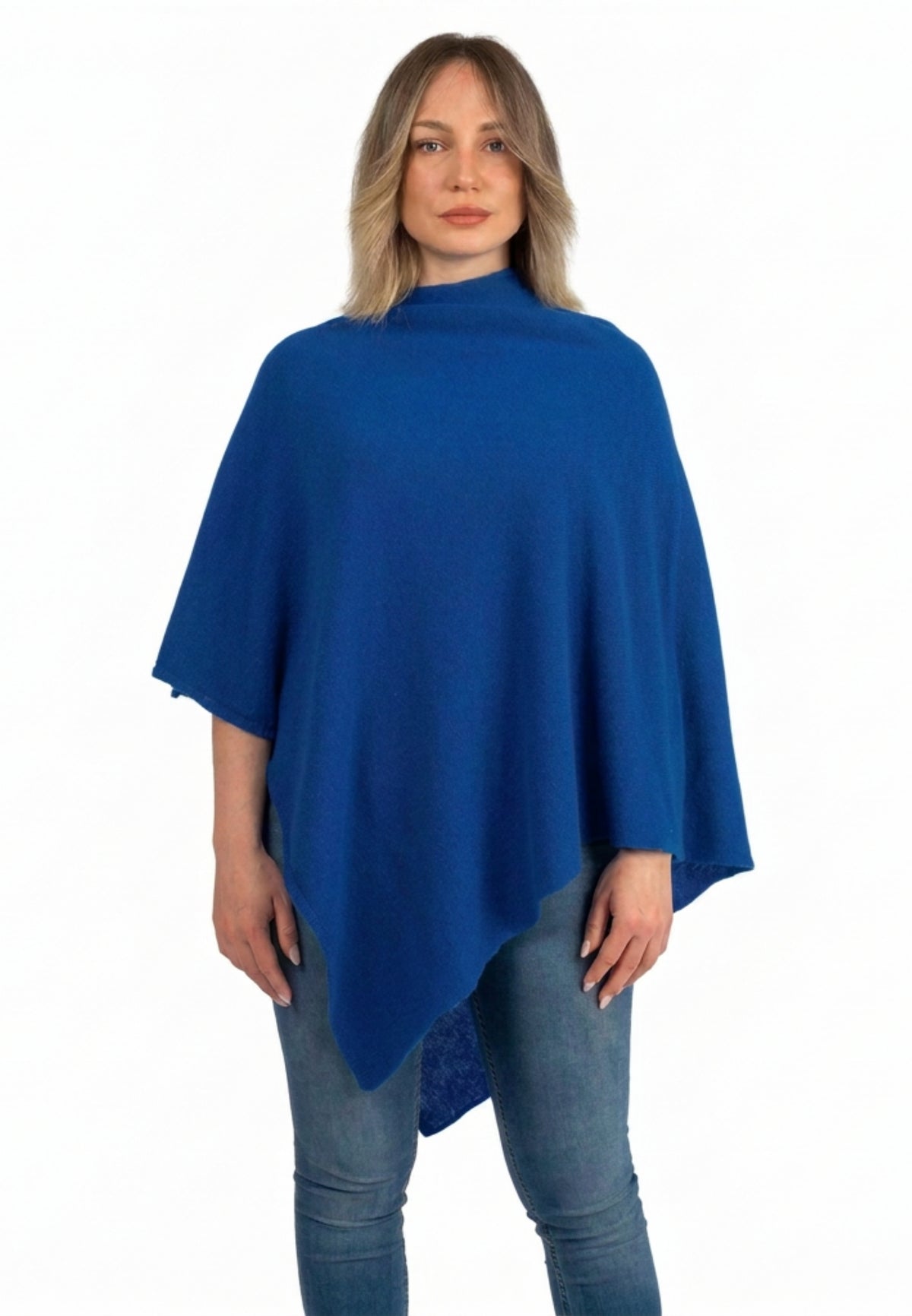 Electric blue 100% Cashmere Poncho