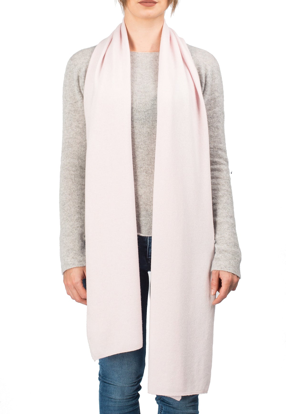 Pink Unisex Cashmere Blend Scarf, view 2