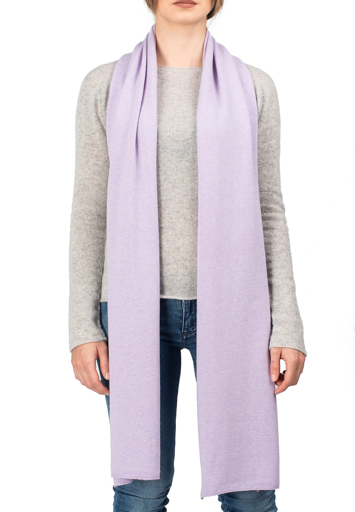 Lilac Unisex Cashmere Blend Scarf, view 2