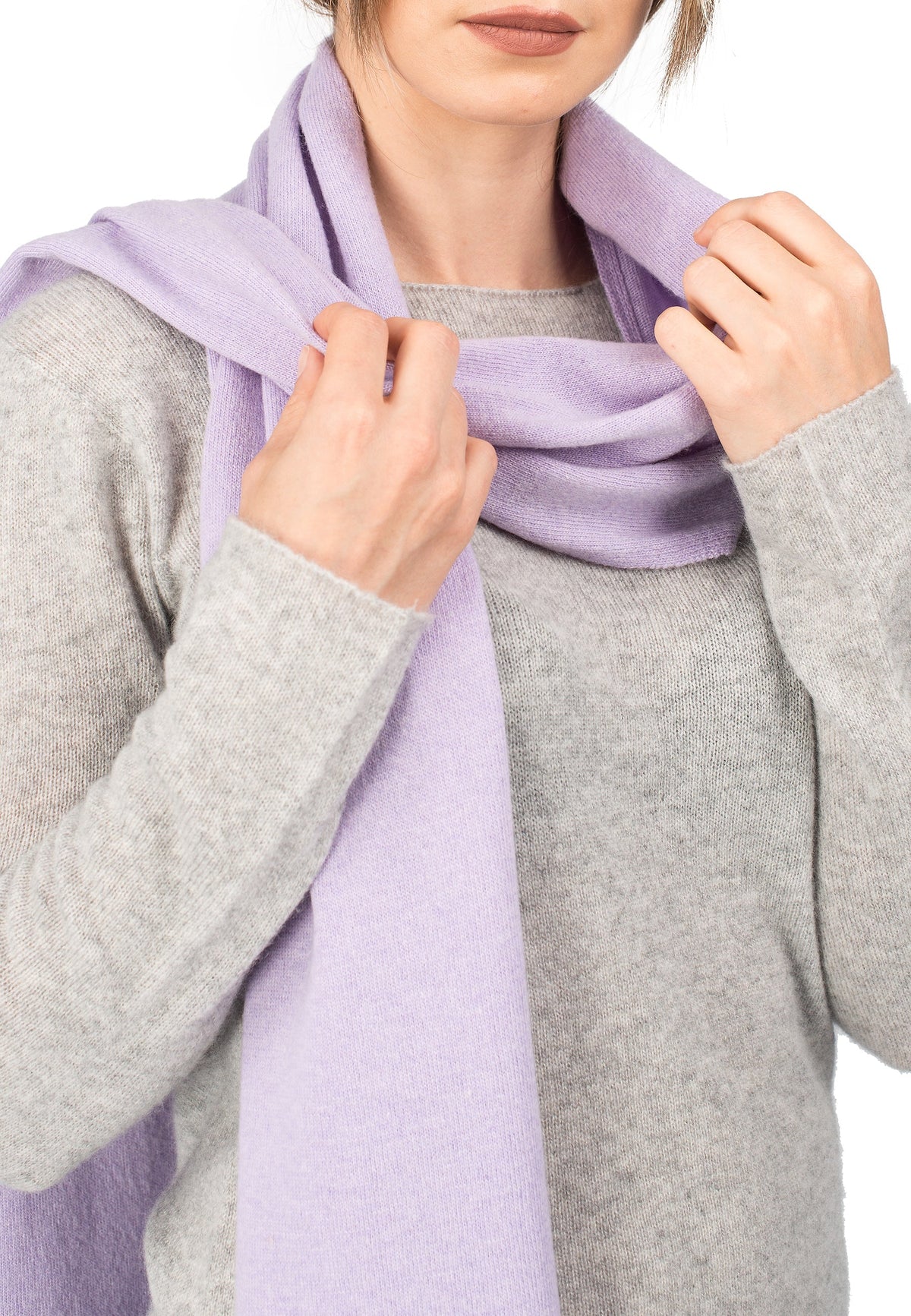 Lilac Unisex Cashmere Blend Scarf, view 3