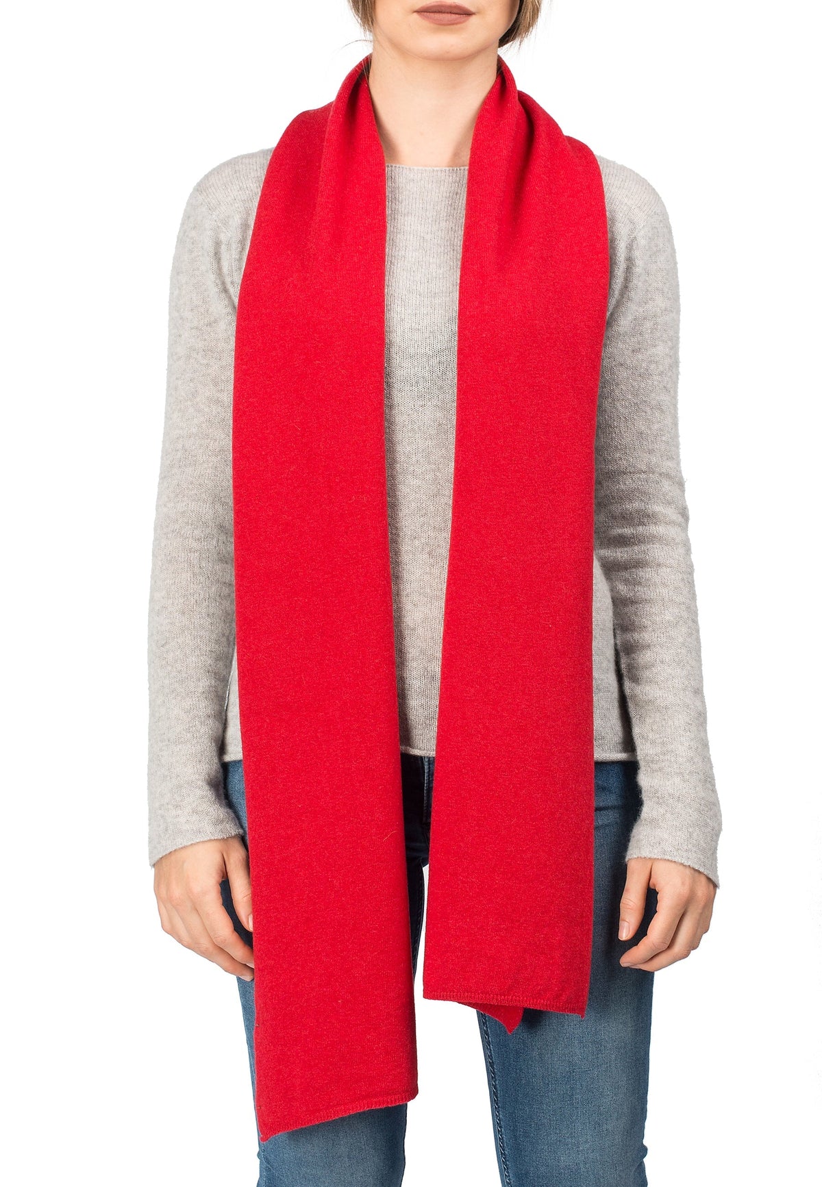 Red Unisex Cashmere Blend Scarf, view 2