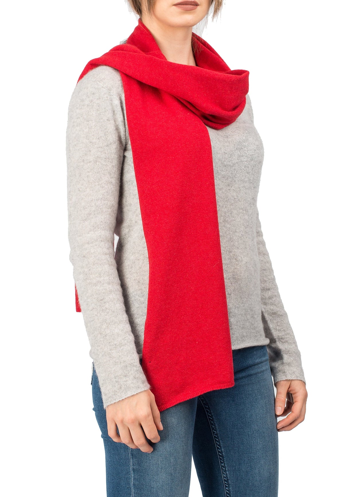 Red Unisex Cashmere Blend Scarf