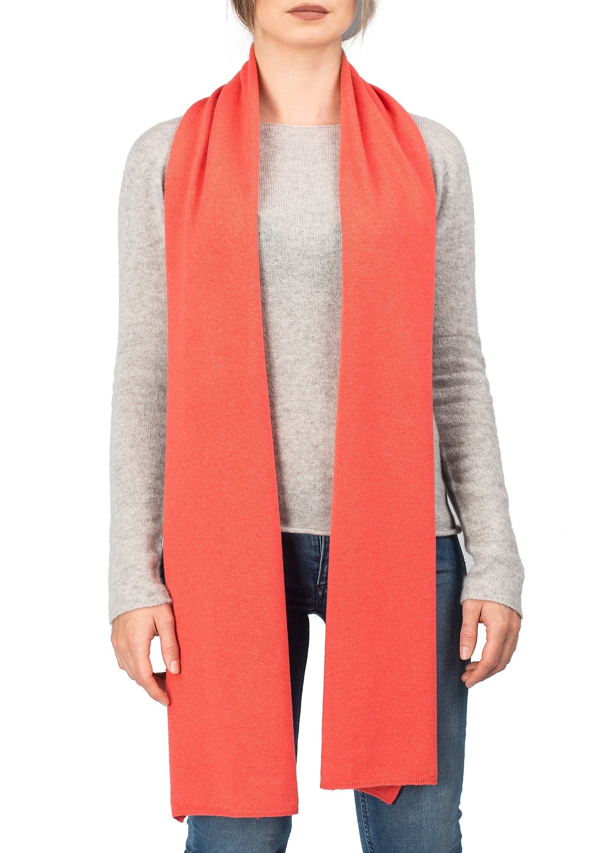 Orange Unisex Cashmere Blend Scarf, view 2
