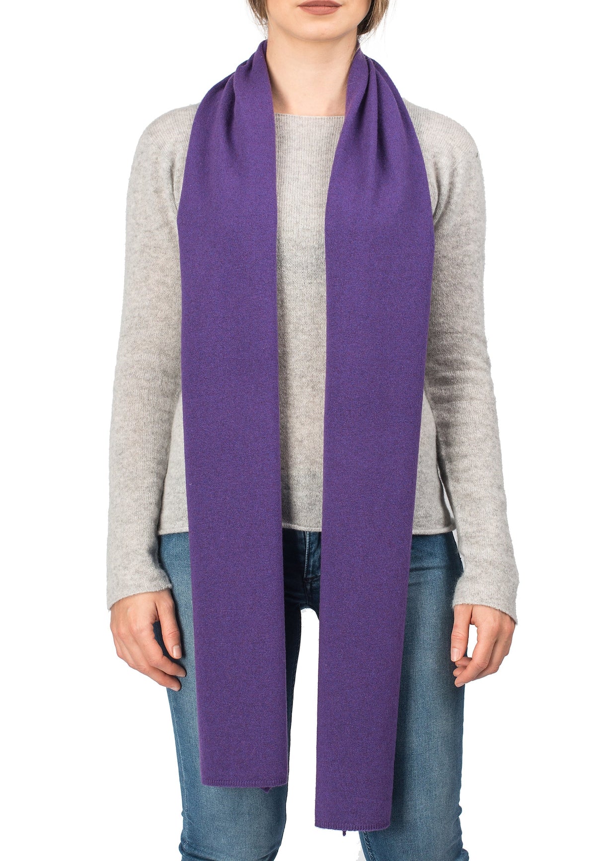 Purple Unisex Cashmere Blend Scarf, view 2