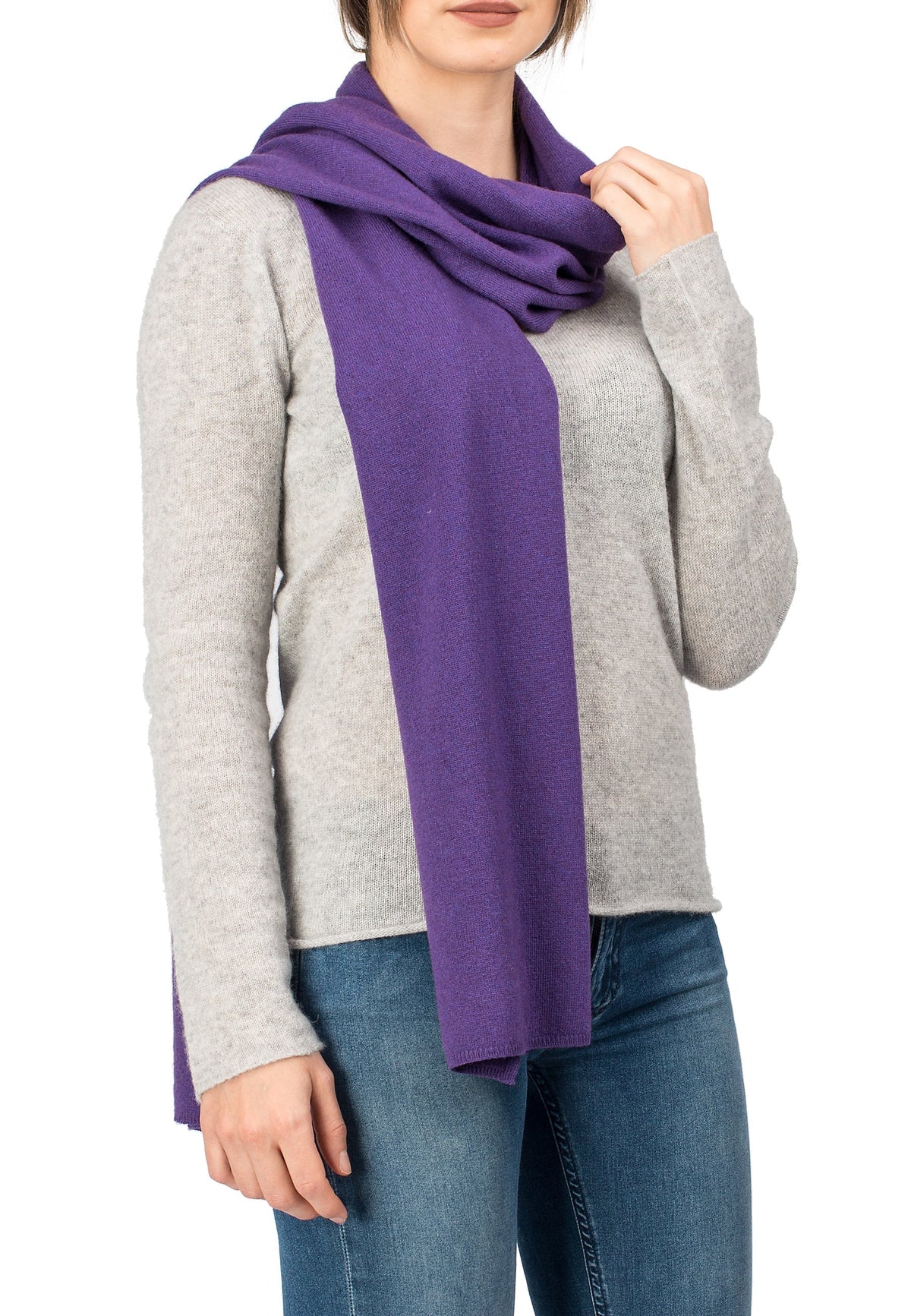 Purple Unisex Cashmere Blend Scarf