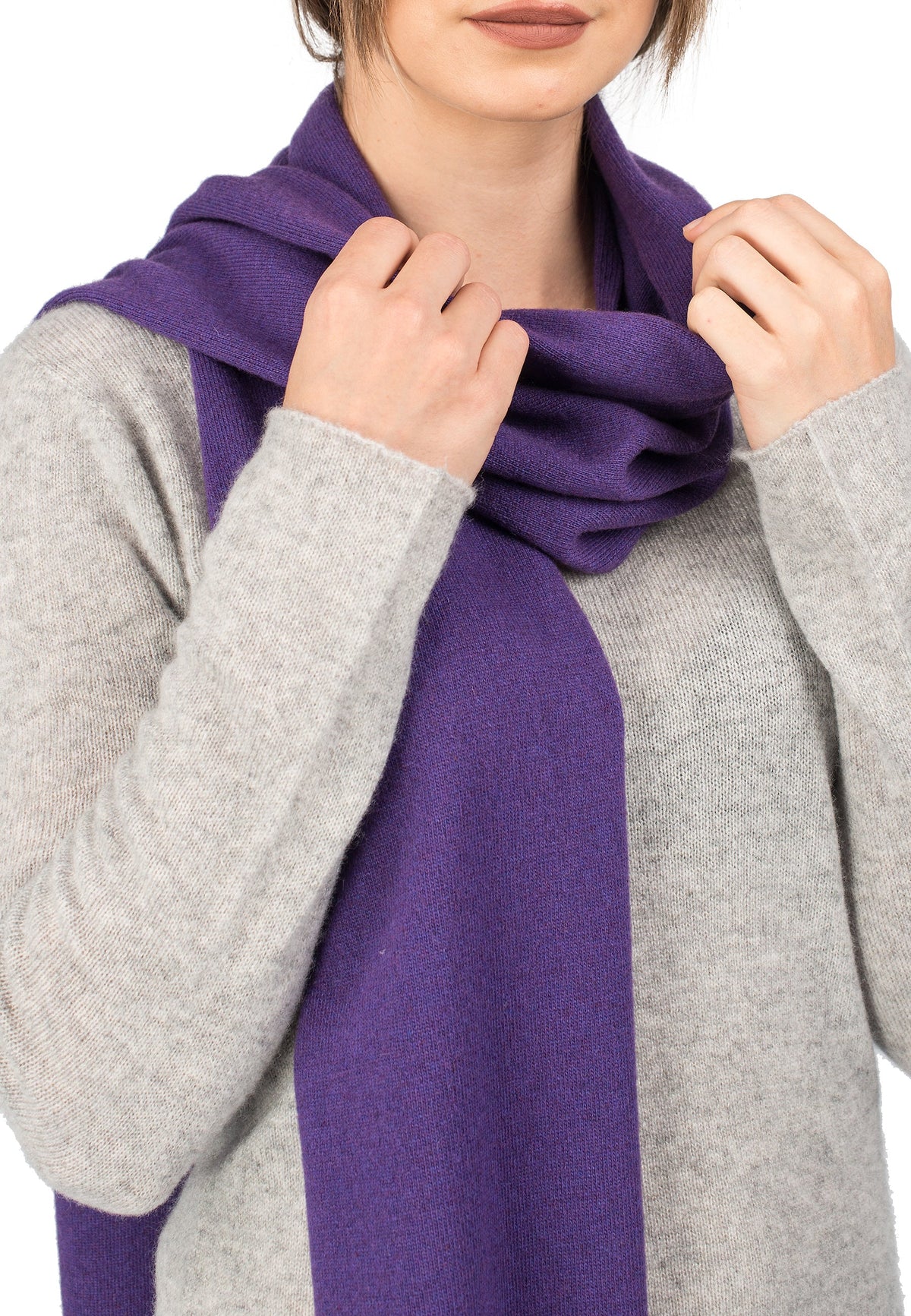 Purple Unisex Cashmere Blend Scarf, view 3