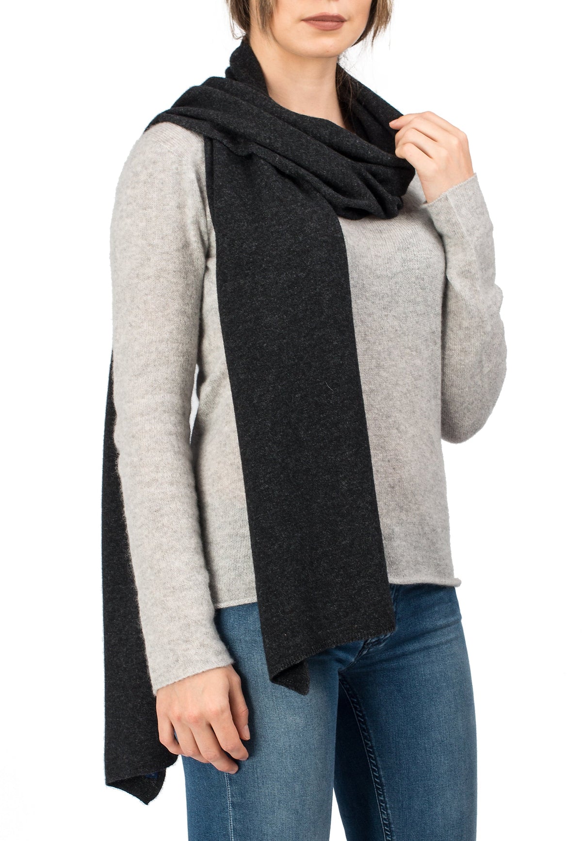 Charcoal Unisex Cashmere Blend Scarf