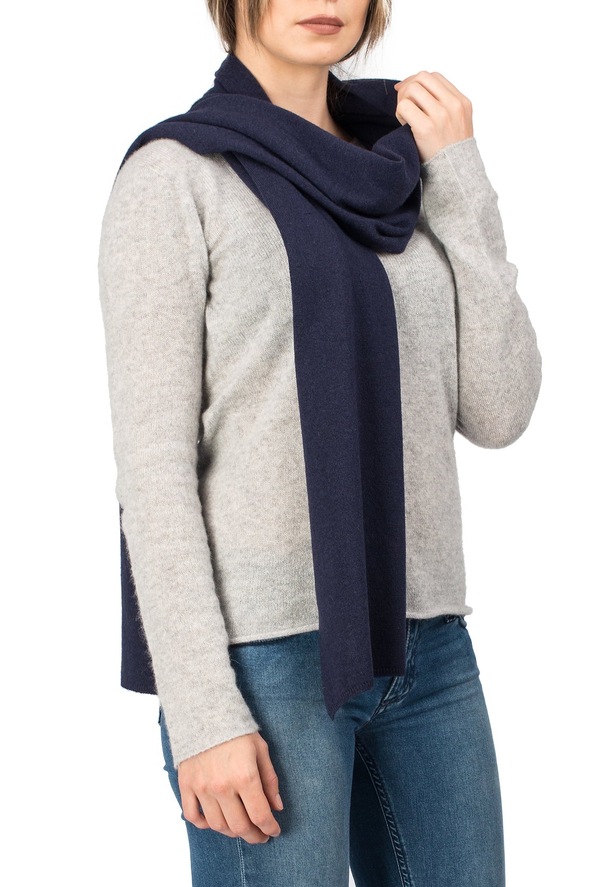 Blue Unisex Cashmere Blend Scarf