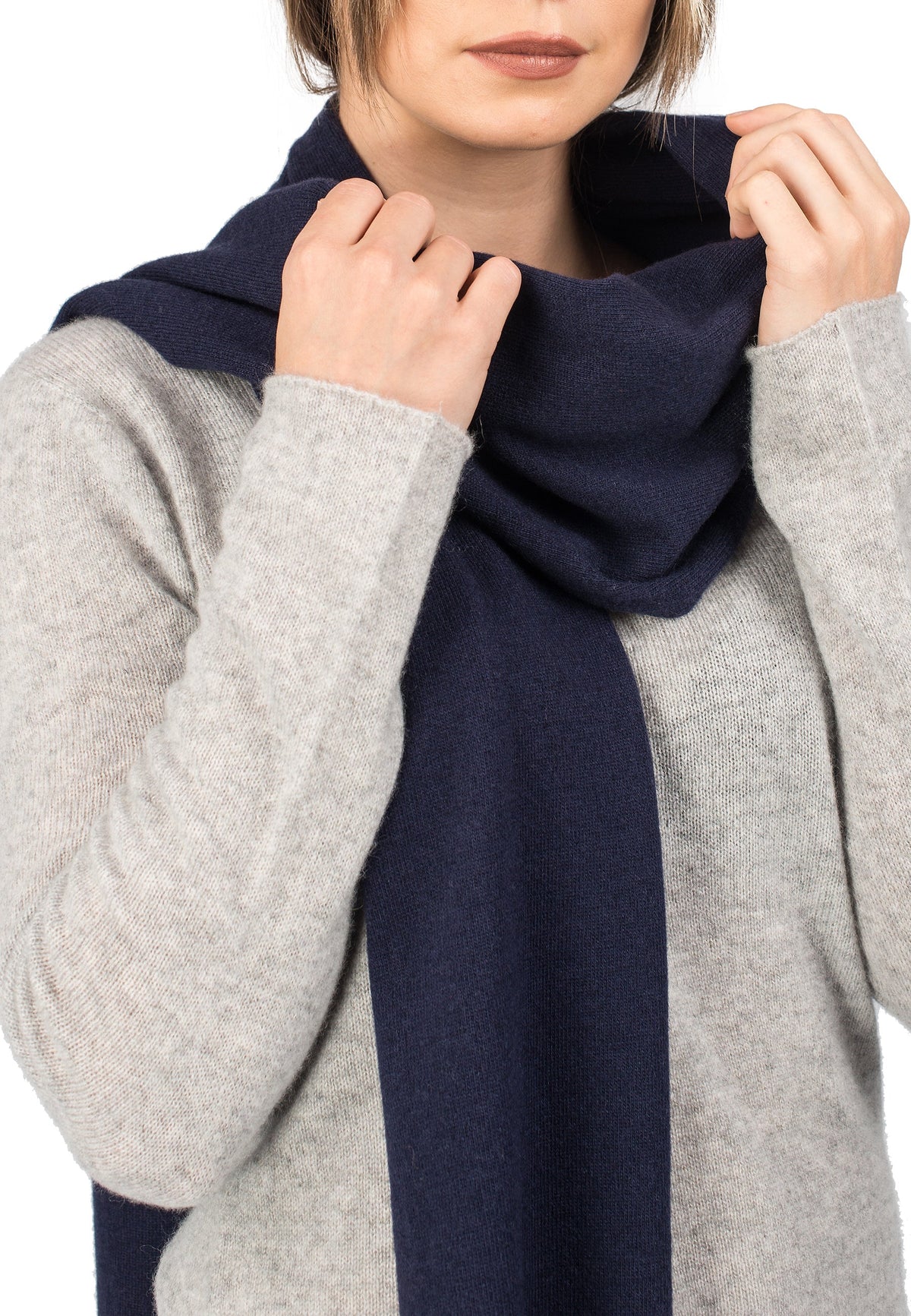 Blue Unisex Cashmere Blend Scarf, view 3