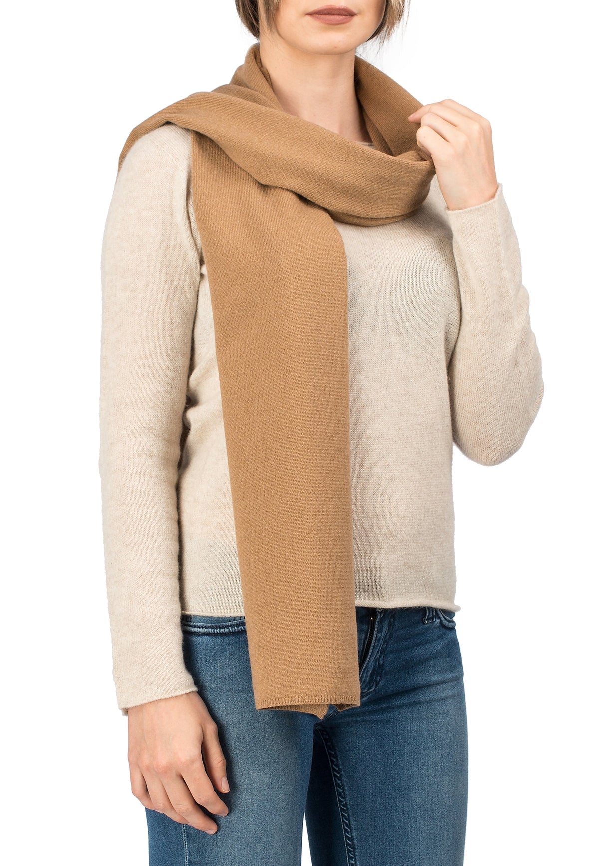 Camel Unisex Cashmere Blend Scarf