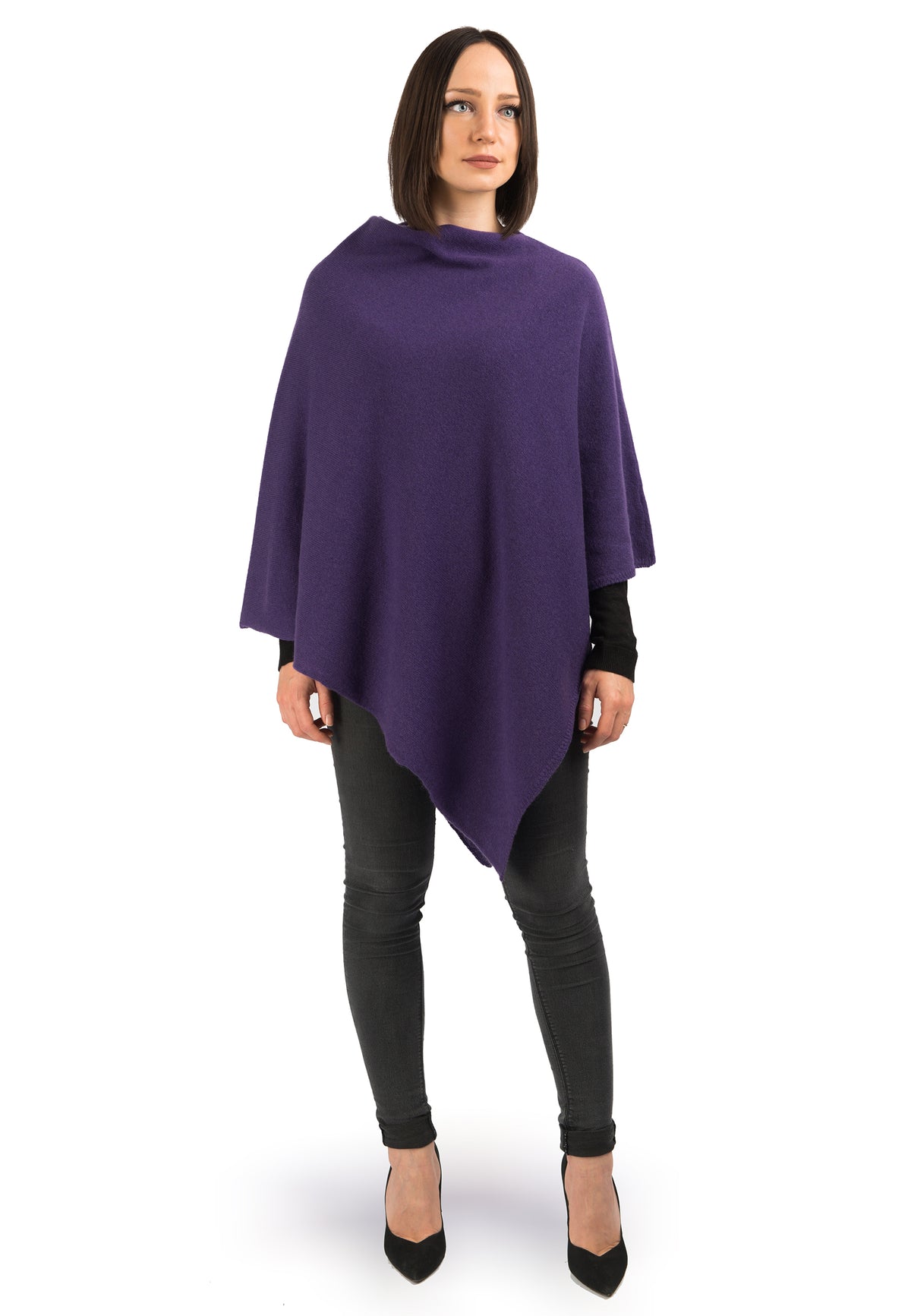 Purple 100% Cashmere Poncho