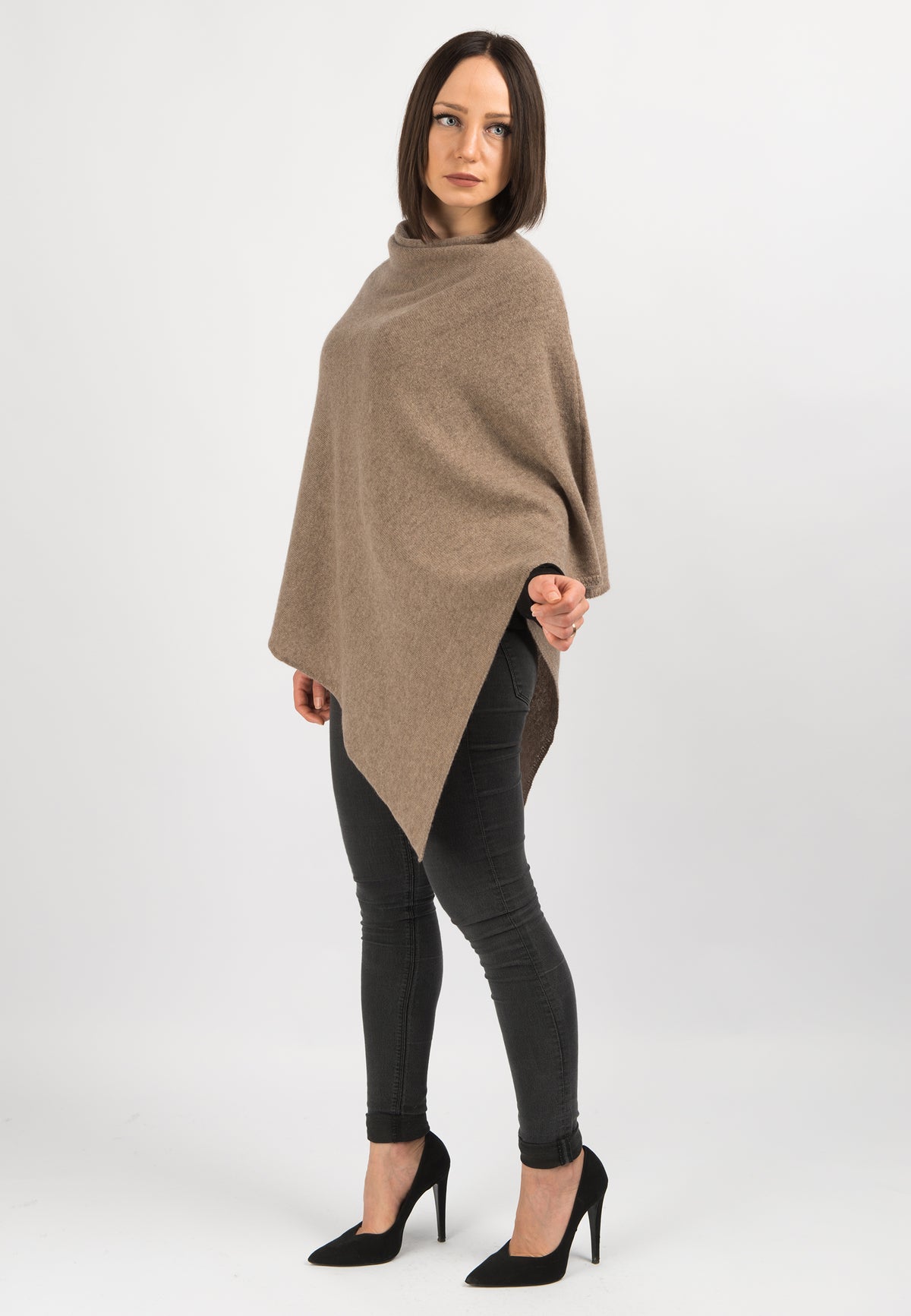 Mink 100% Cashmere Poncho, view 2