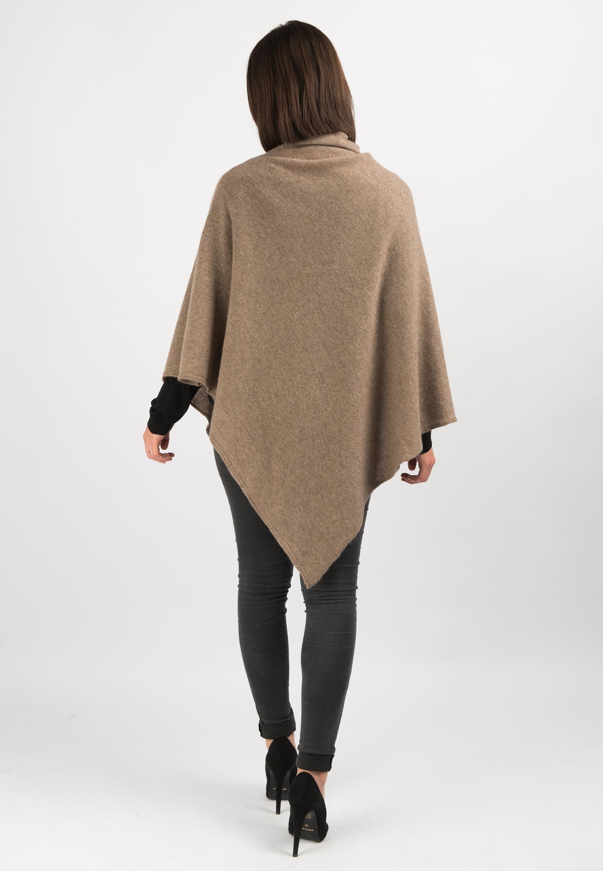 Mink 100% Cashmere Poncho, view 3