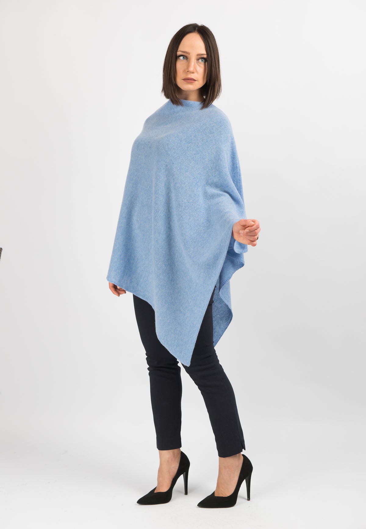 Sky 100% Cashmere Poncho, view 2