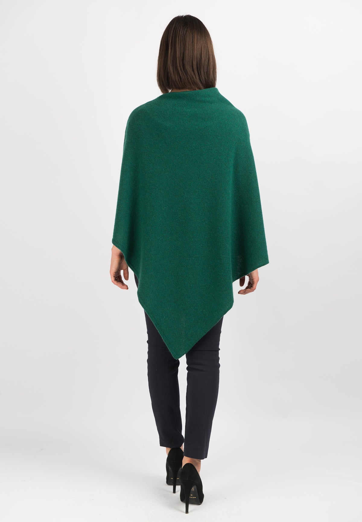 Green 100% Cashmere Poncho, view 3