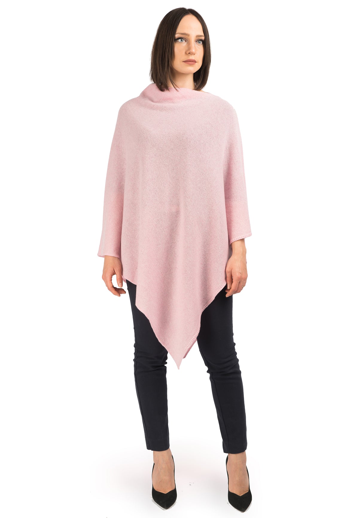 Pink 100% Cashmere Poncho