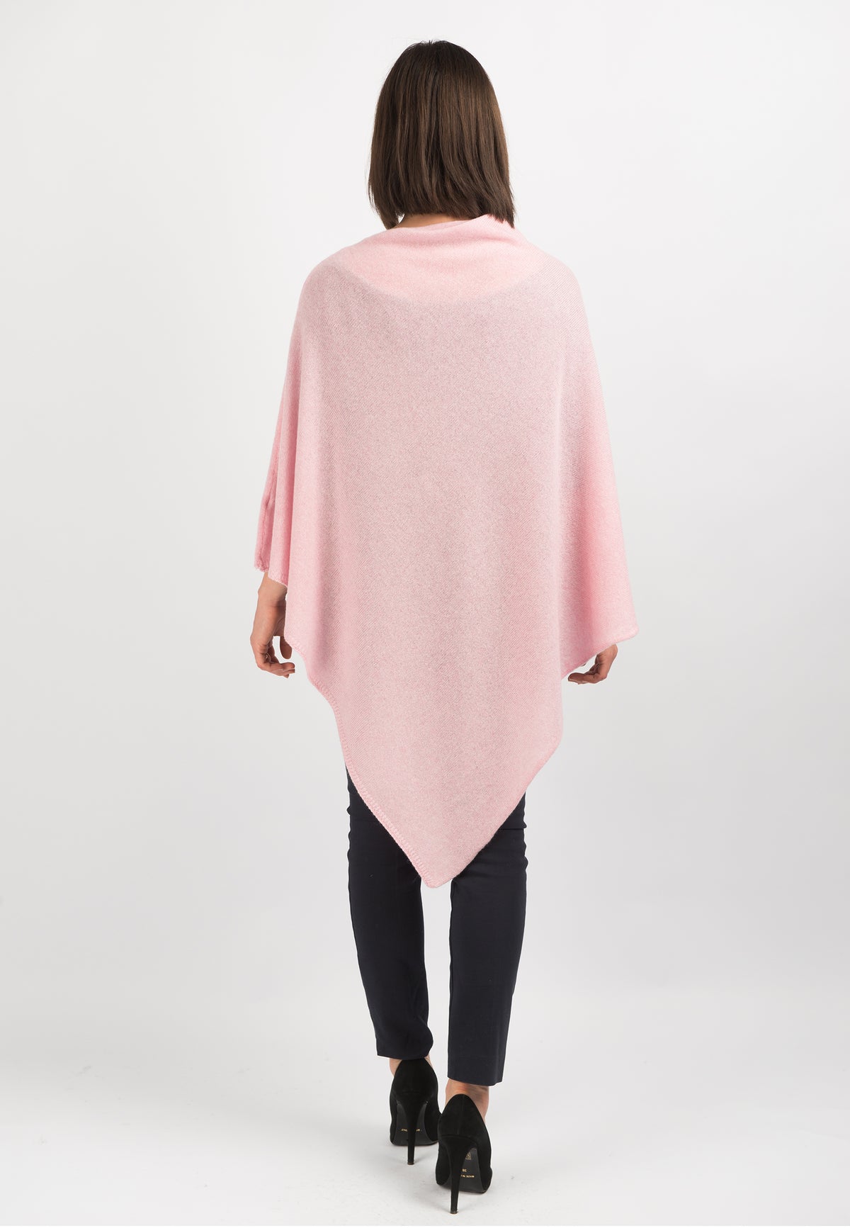 Pink 100% Cashmere Poncho, view 3