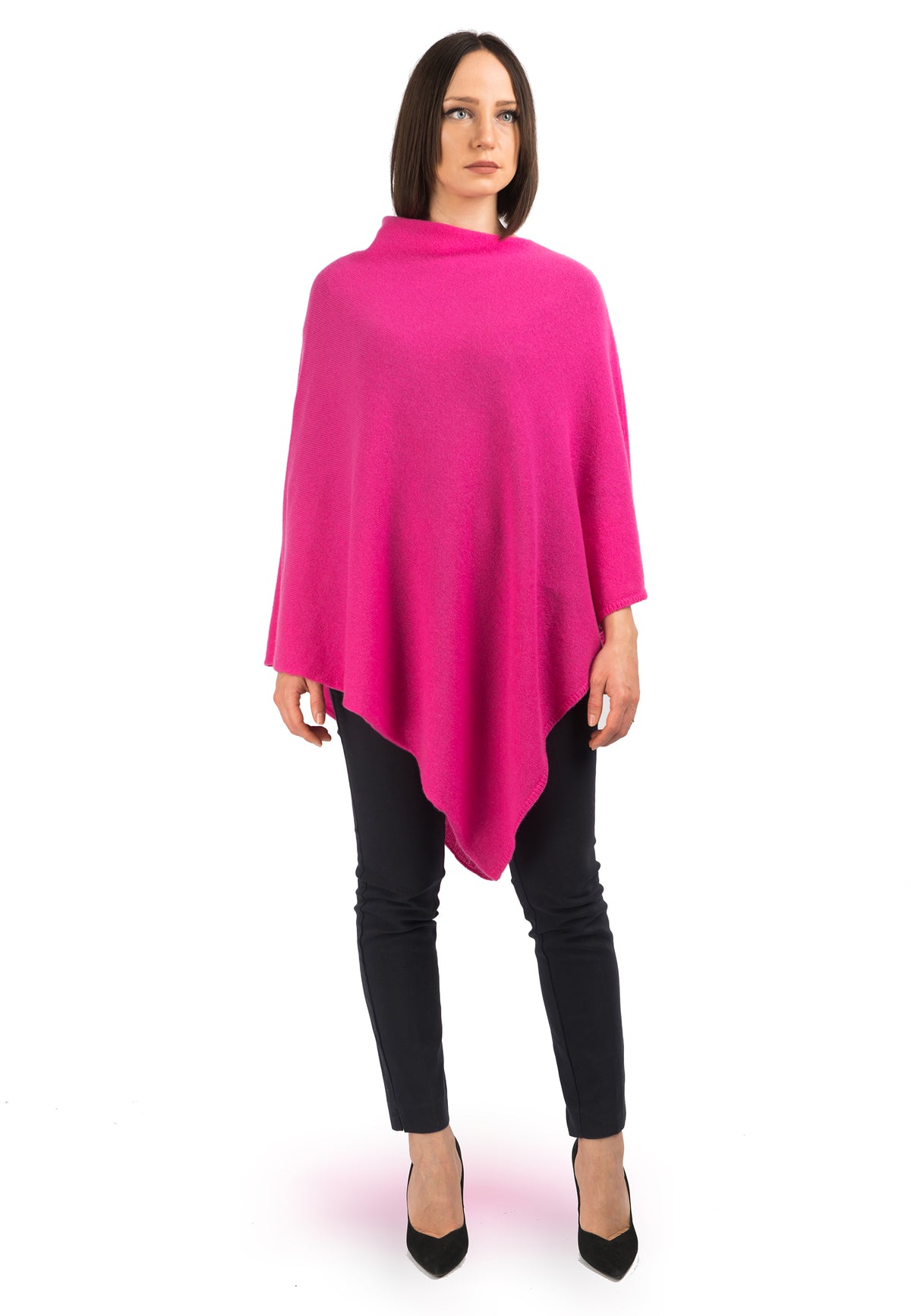 Fuchsia 100% Cashmere Poncho