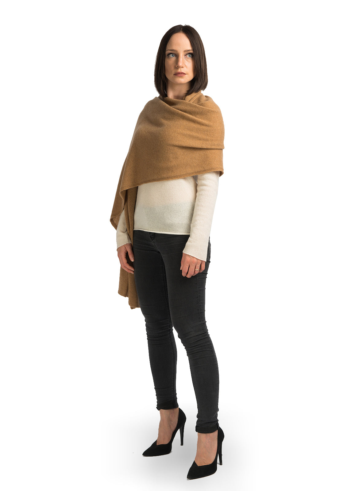 Camel Women's 100% Cashmere Wrap, view 2
