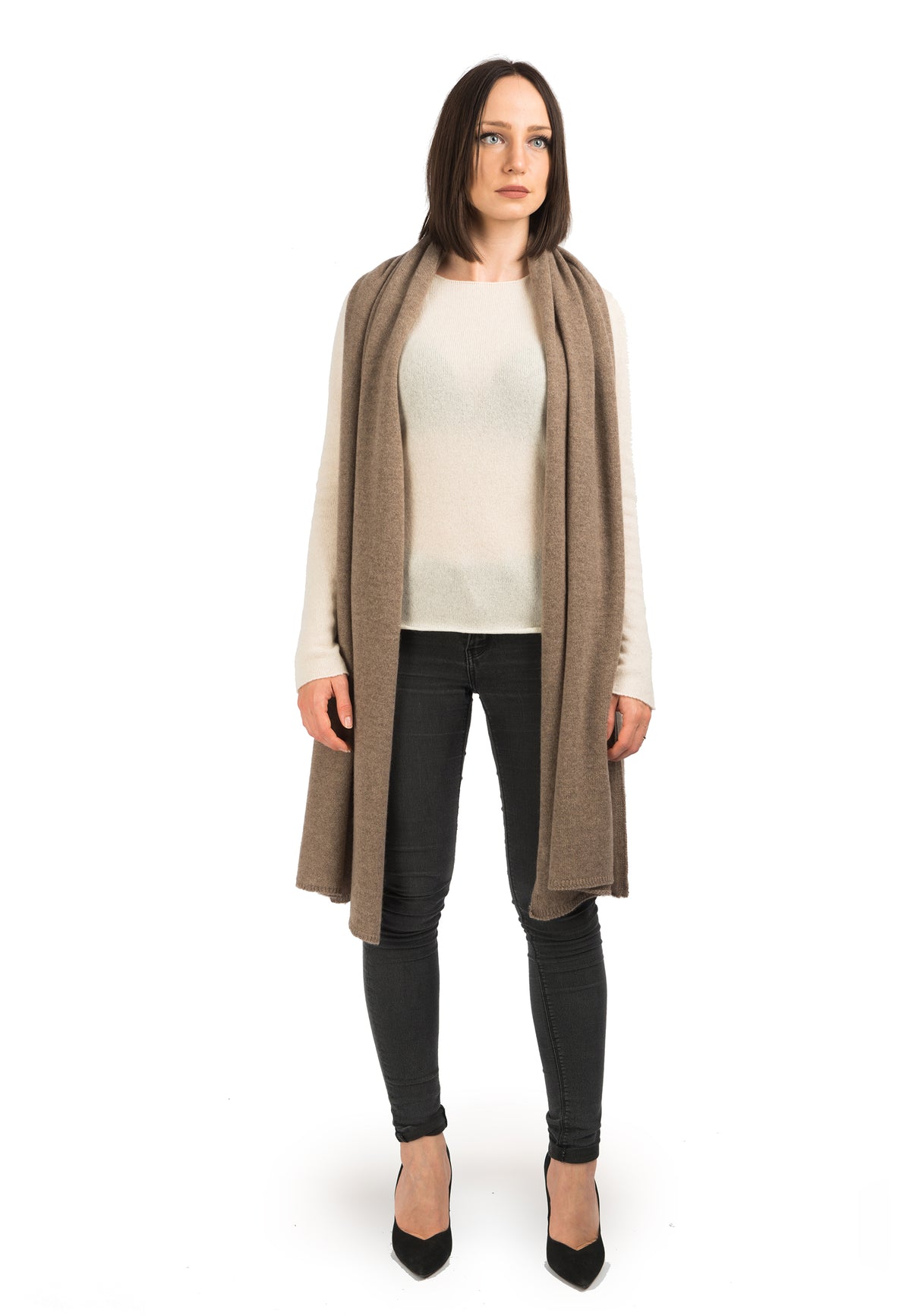 Cream Women's 100% Cashmere Wrap, view 4