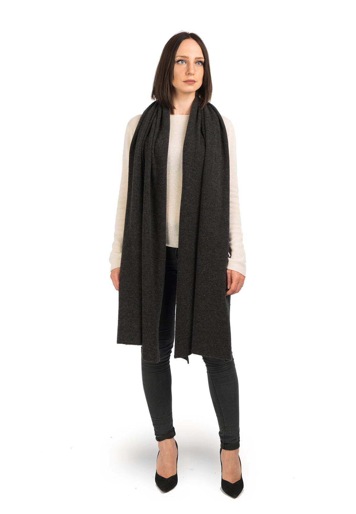 Charcoal Women's 100% Cashmere Wrap