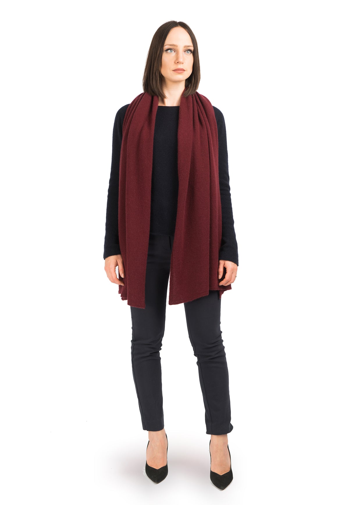 Burgundy Women's 100% Cashmere Wrap