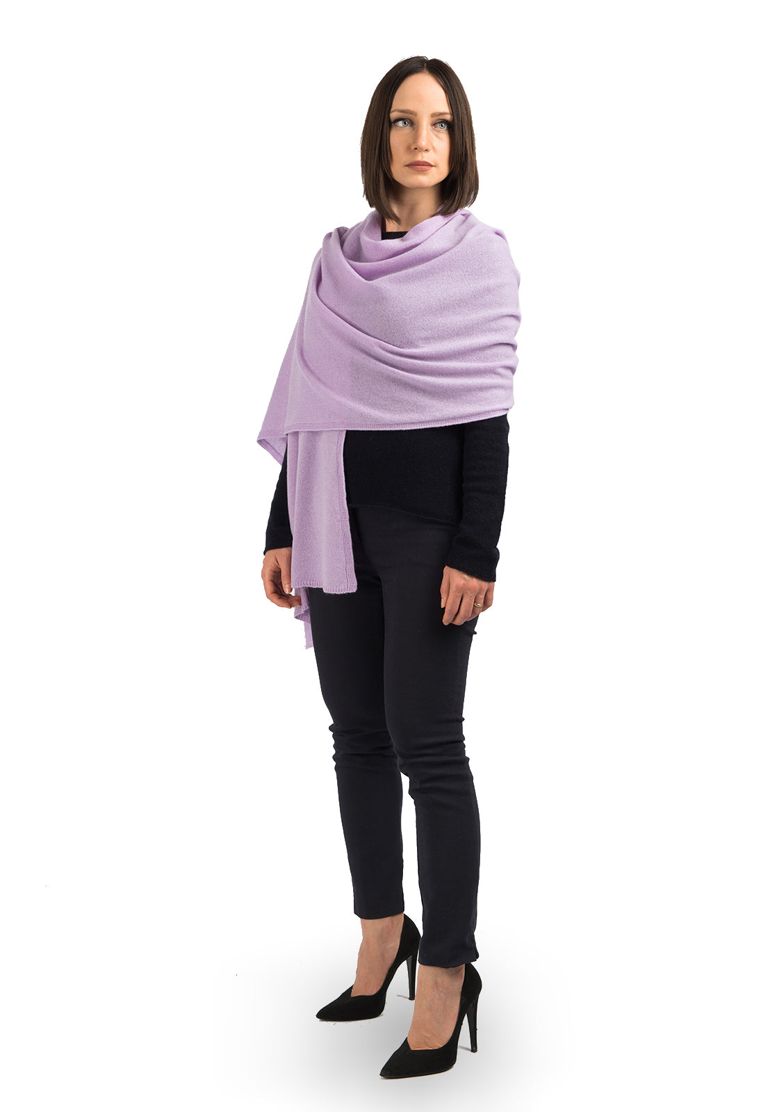 Lilac Women's 100% Cashmere Wrap, view 2