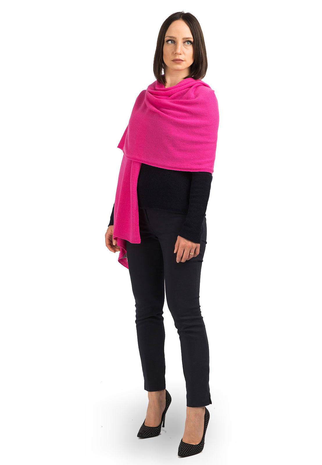 Fuchsia Women's 100% Cashmere Wrap, view 2