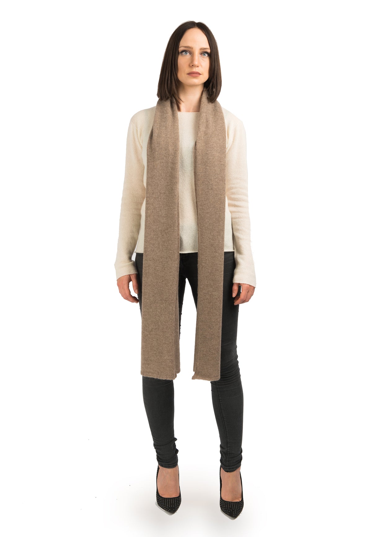 Mink Women's Wide 100% Cashmere Scarf