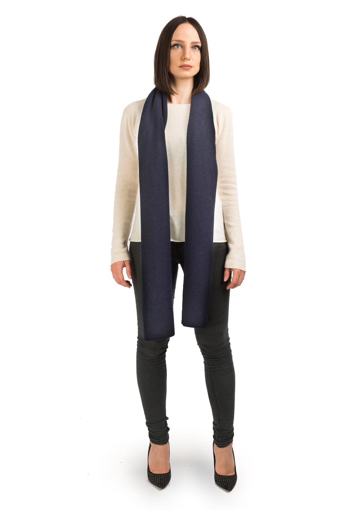 Blue Women's Wide 100% Cashmere Scarf