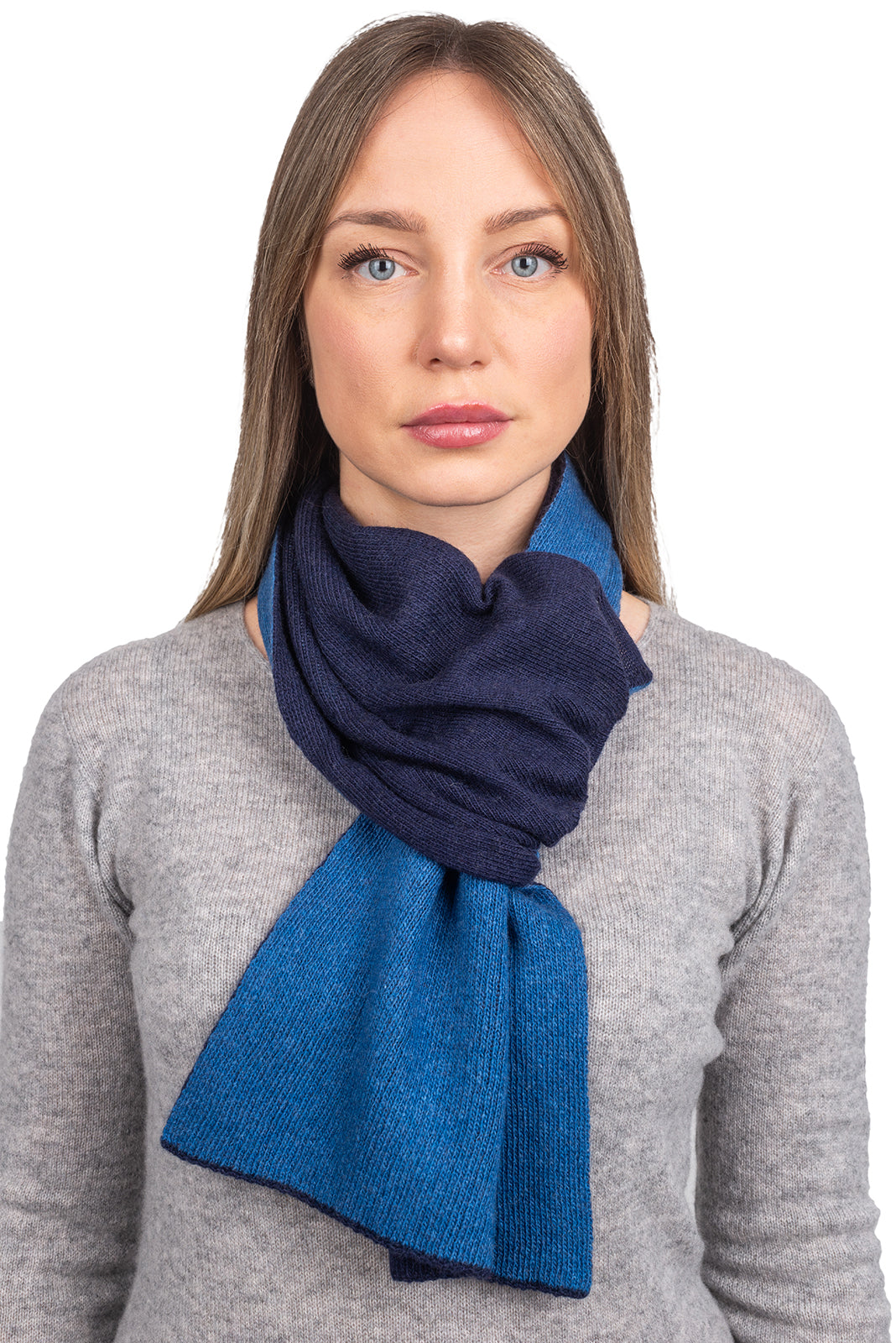 Blue-Royal Women's Reversible Cashmere Blend Neck Warmer