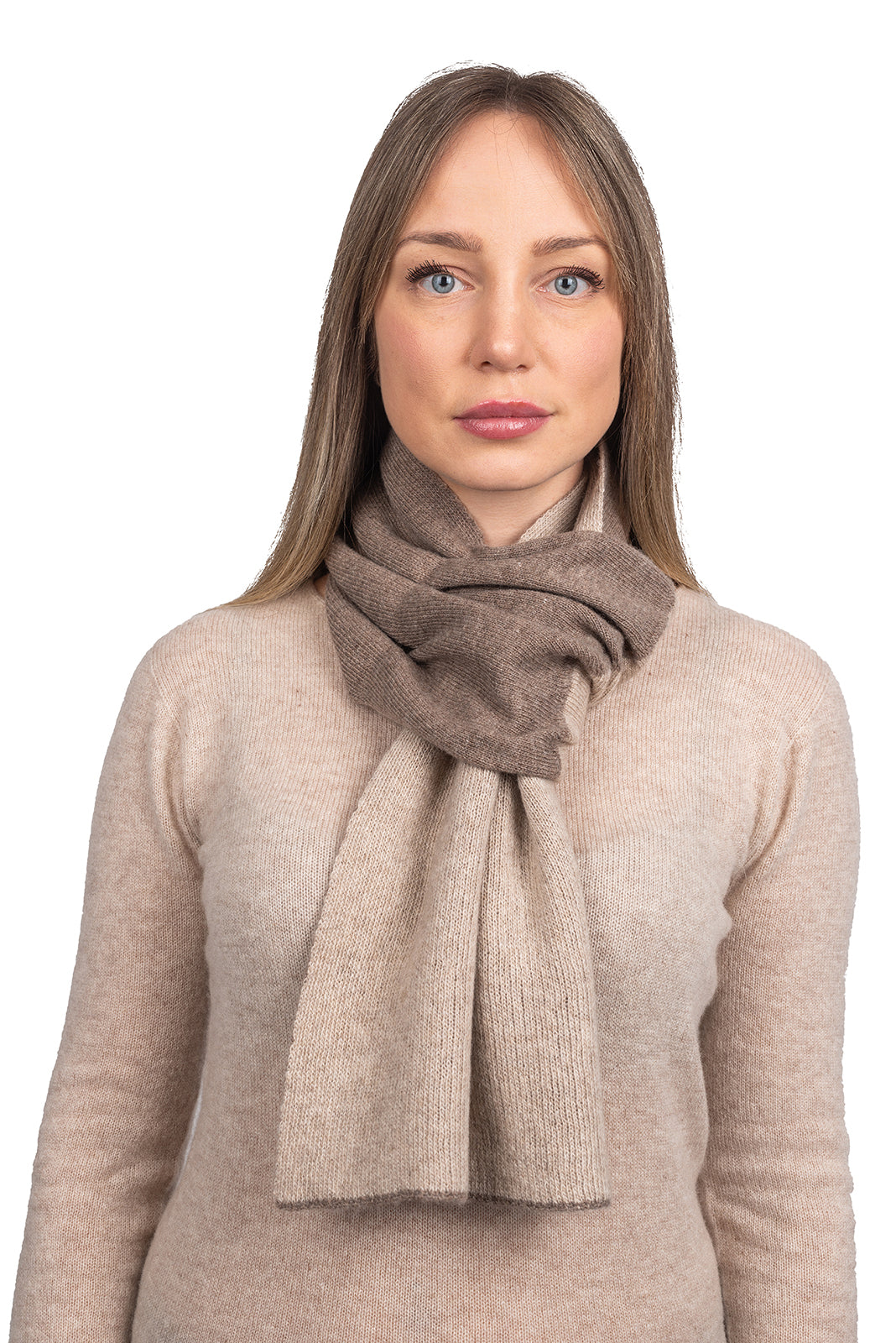 Beige-Mink Women's Reversible Cashmere Blend Neck Warmer