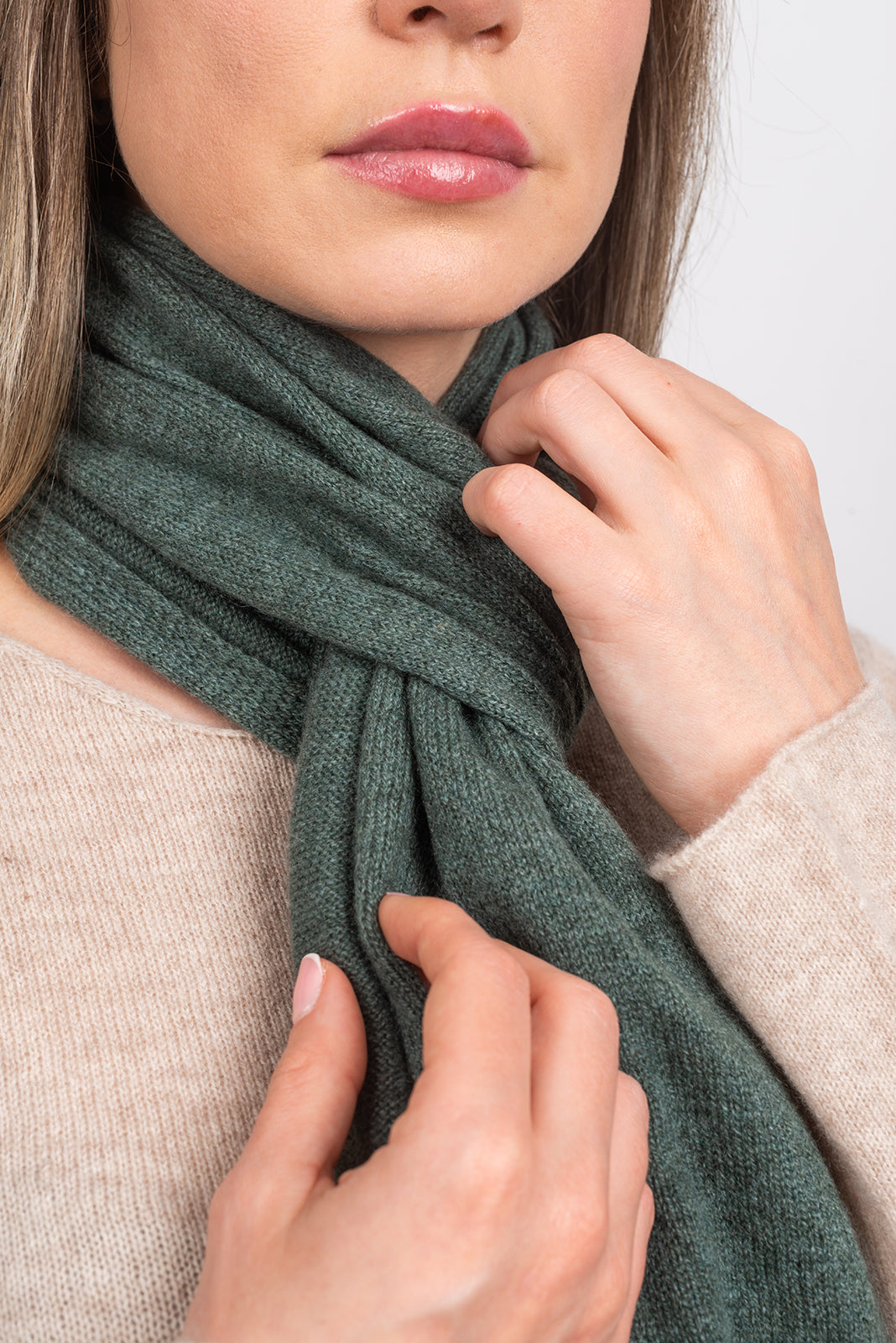Sage Unisex 100% Cashmere Scarf, view 4