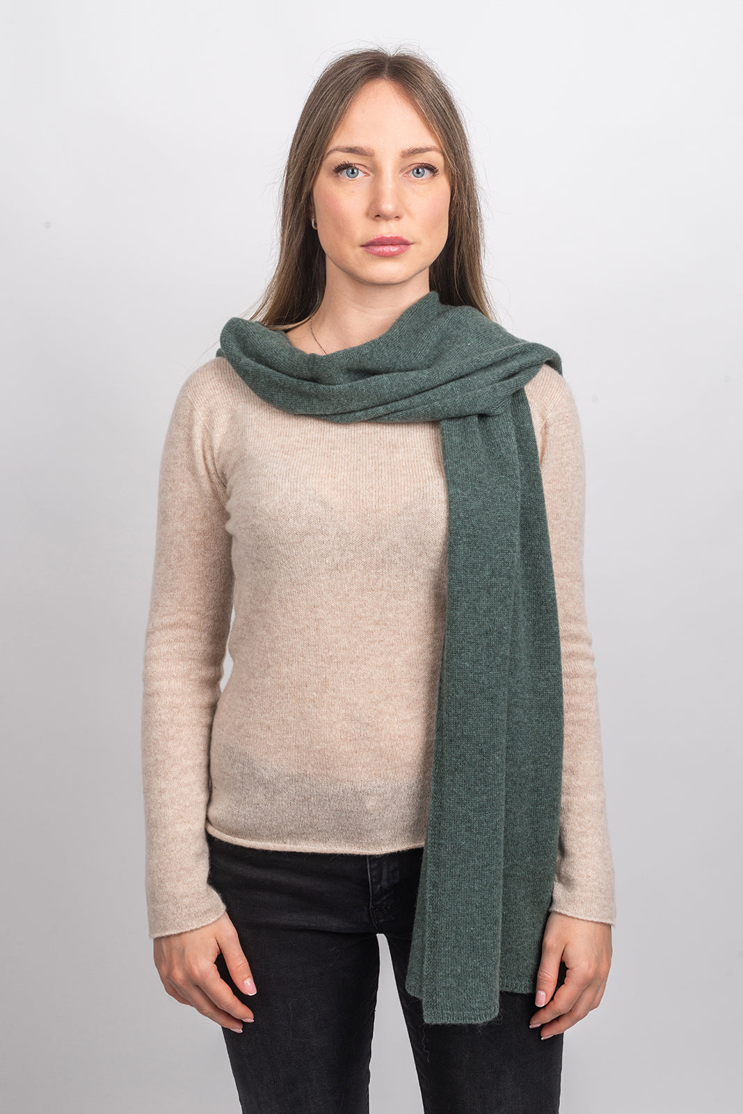 Sage Women's Wide 100% Cashmere Scarf, view 2
