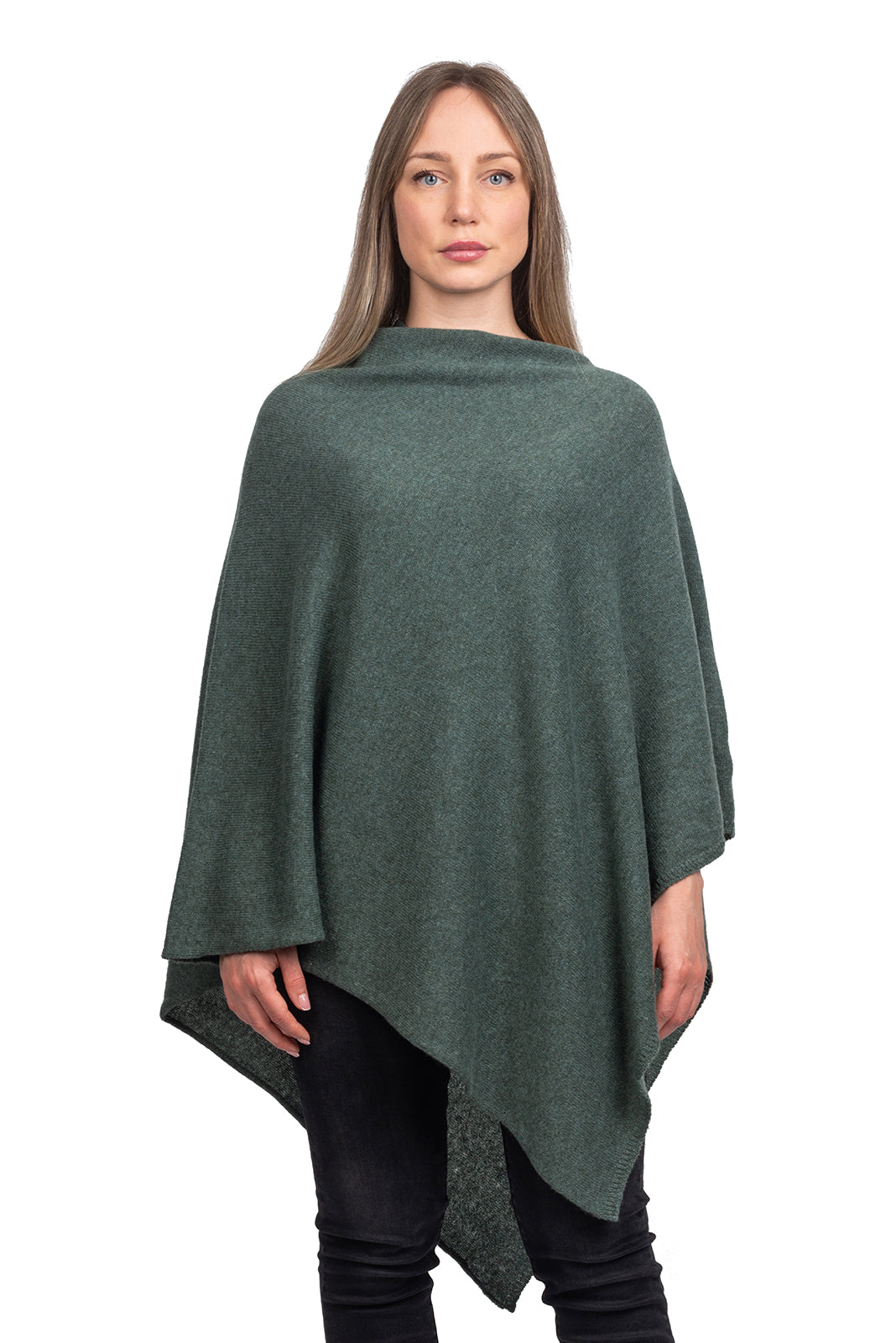 Sage 100% Cashmere Poncho