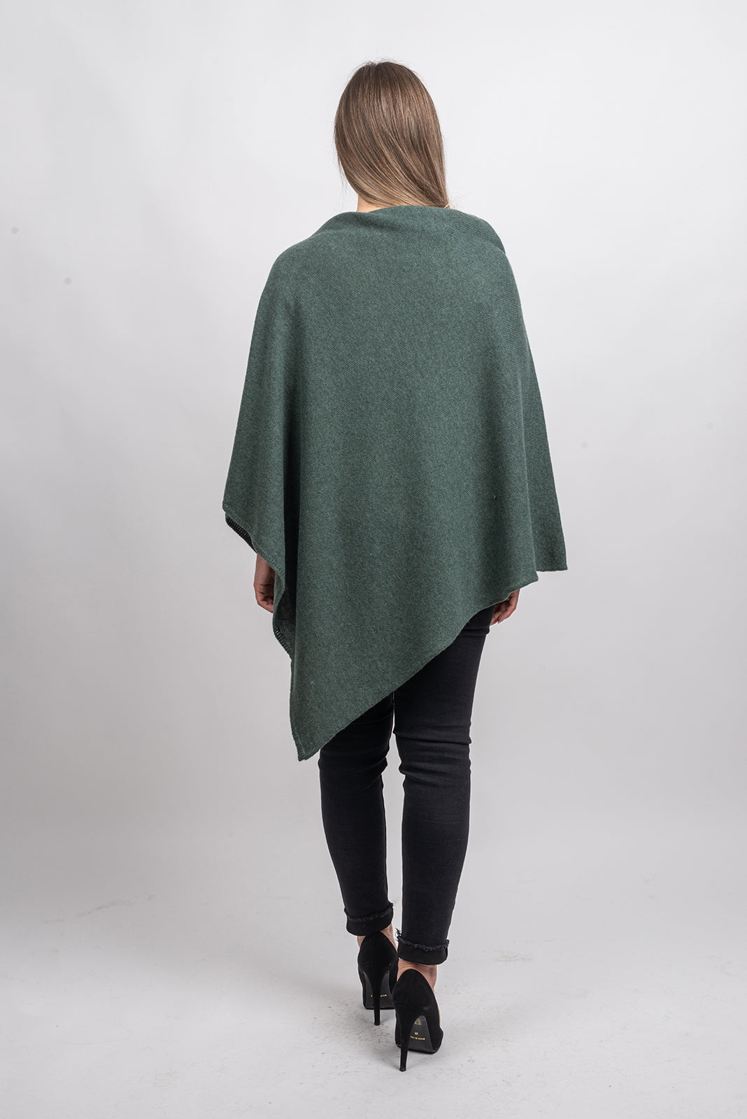 Sage 100% Cashmere Poncho, view 3