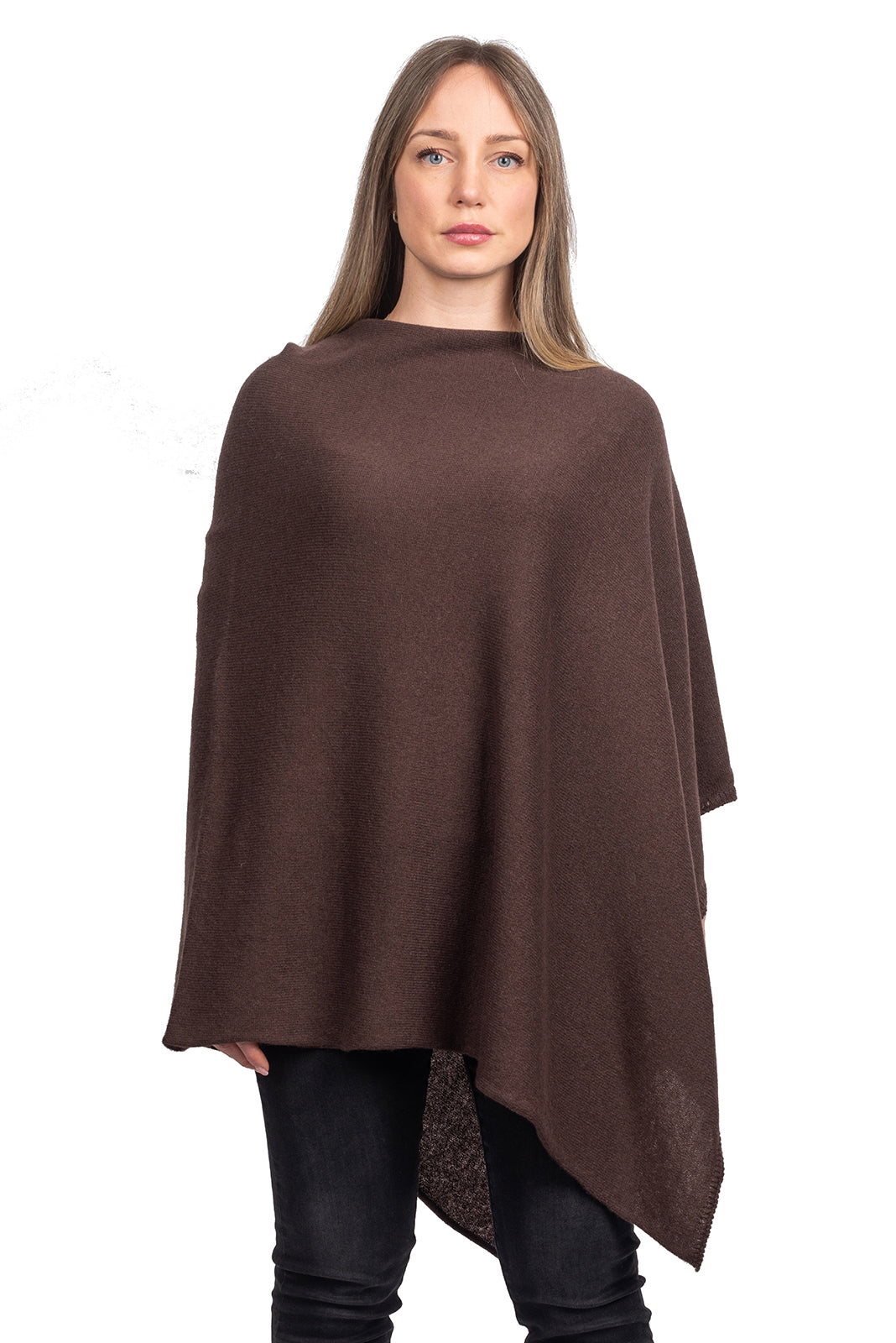 Brown 100% Cashmere Poncho