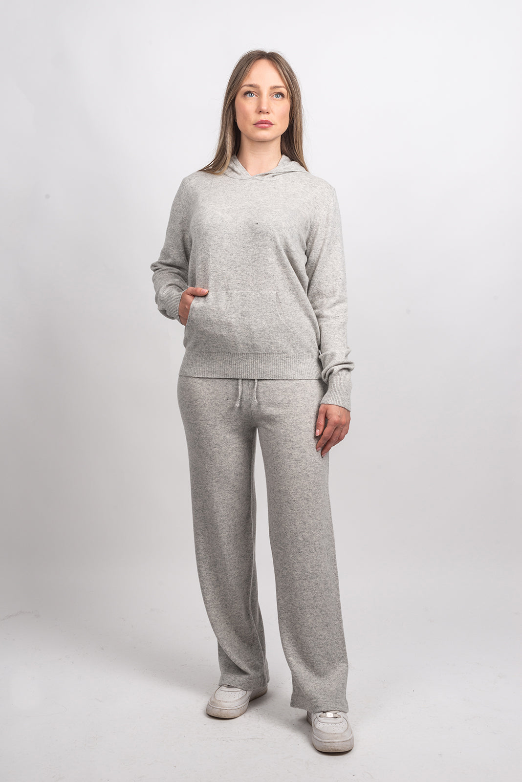 Gray Women's Cashmere Blend Pants, view 2