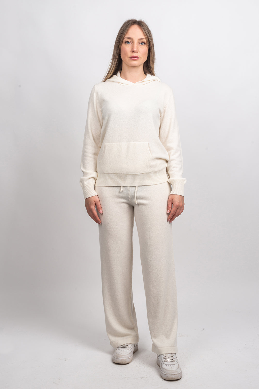 White Women's Cashmere Blend Pants, view 4