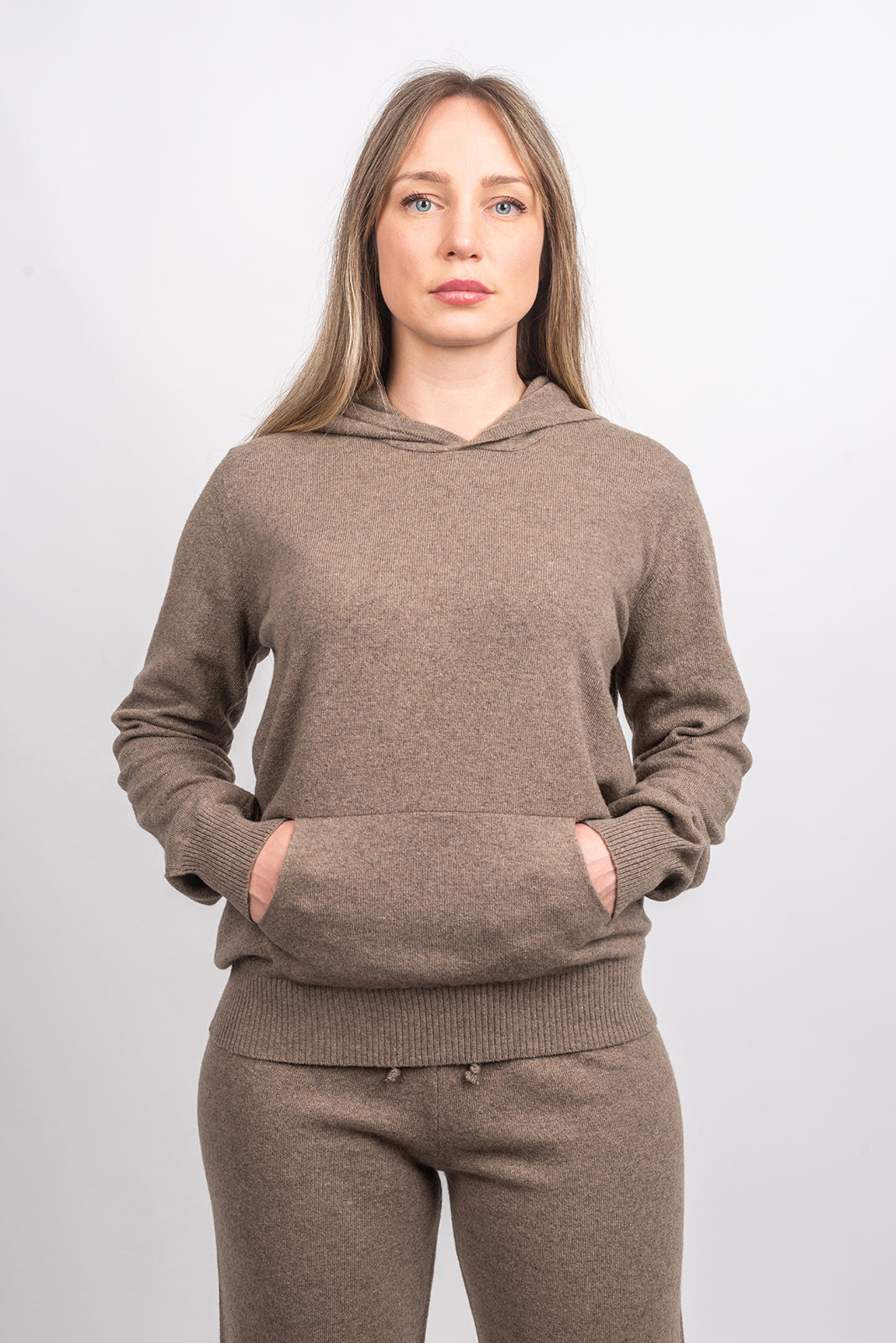 Women's Hooded Cashmere Blend Sweatshirt, view 21