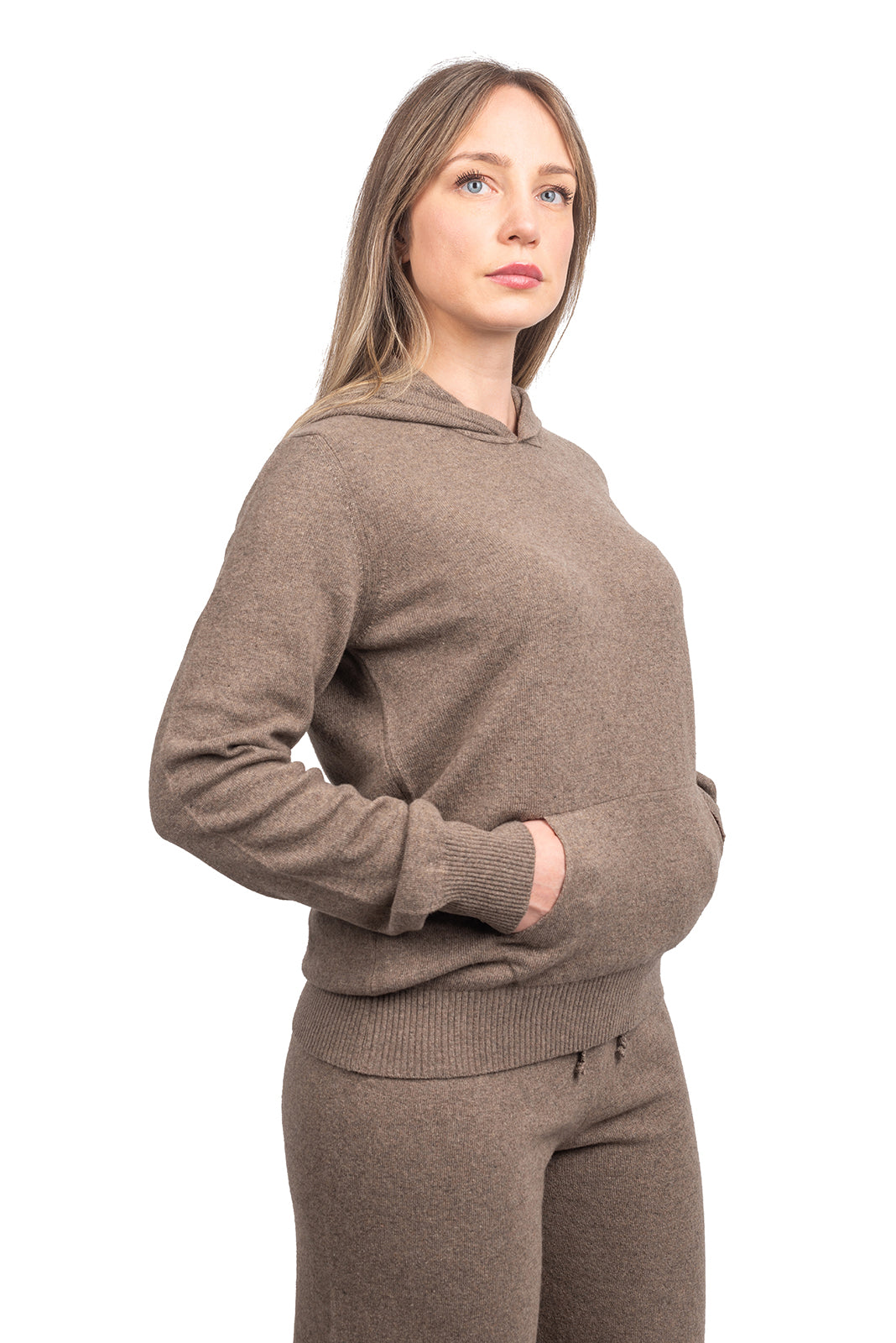 Mink Women's Hooded Cashmere Blend Sweatshirt