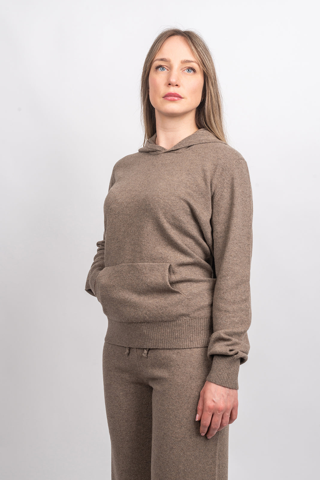 Women's Hooded Cashmere Blend Sweatshirt, view 22