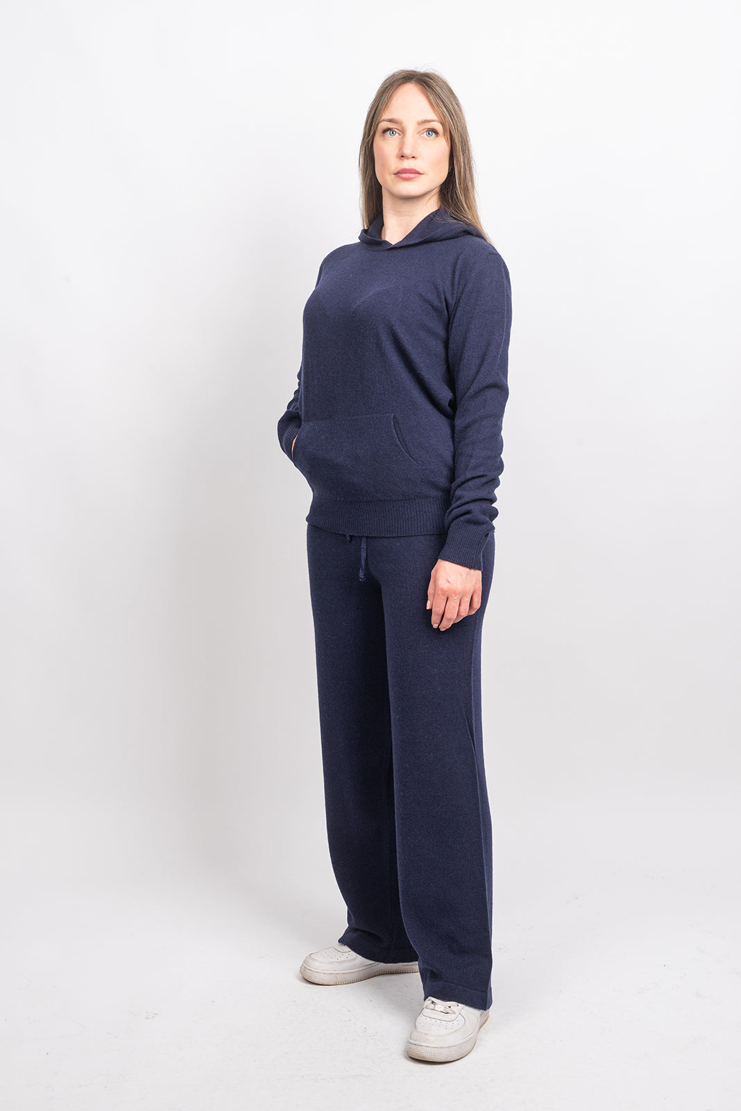 Blue Women's Cashmere Blend Pants, view 2