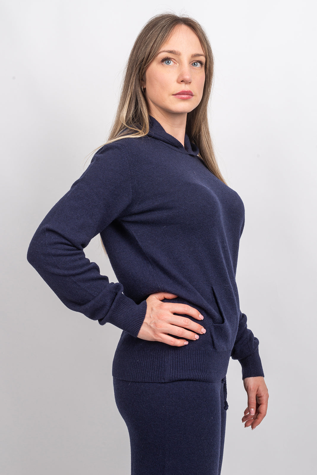 Women's Hooded Cashmere Blend Sweatshirt, view 13
