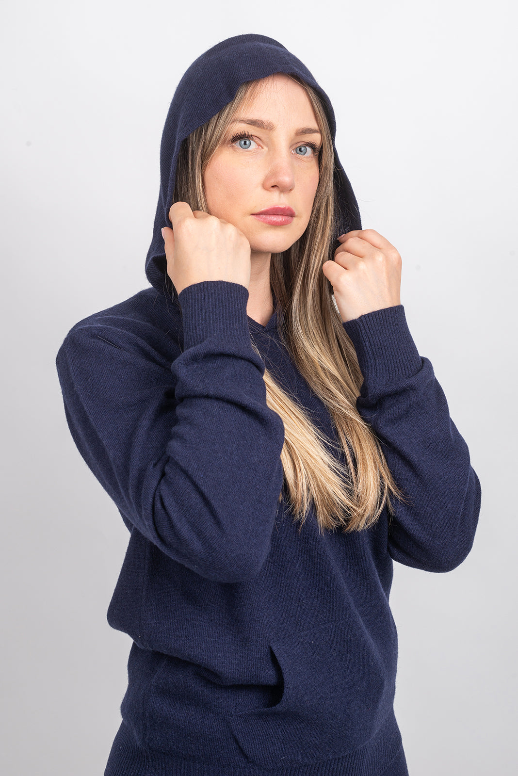 Women's Hooded Cashmere Blend Sweatshirt, view 14