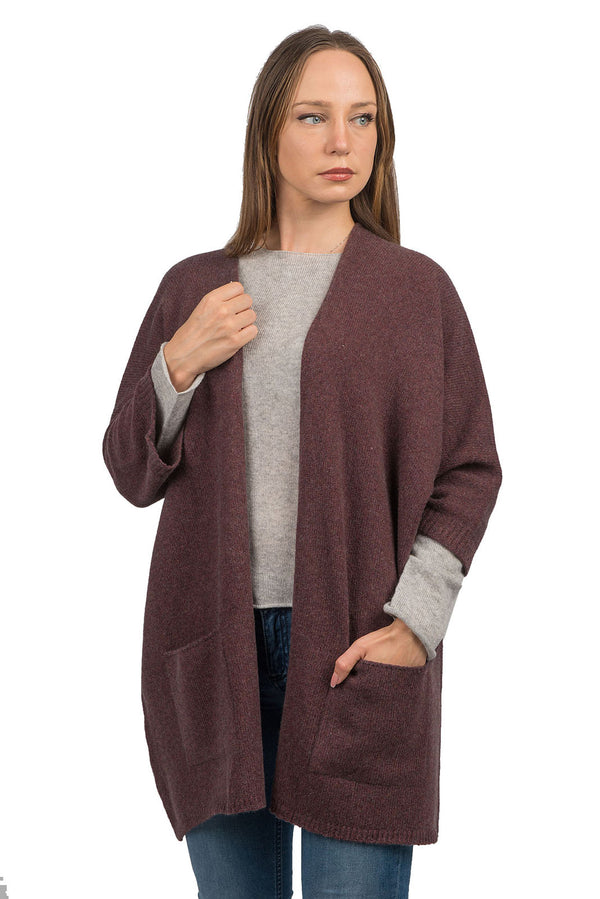 Cashmere blend 3/4 sleeve cardigan | Dalle Piane Cashmere