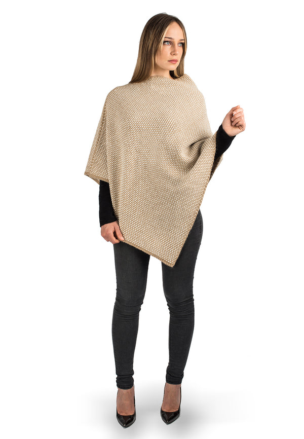 Salt and Pepper Poncho | Dalle Piane Cashmere